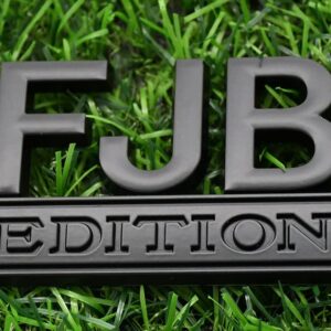 2pcs FJB Edition Emblem - Badgeslide The Original FJB Edition Emblem Fender Badge, Car Truck 3D Letter Emblem Badge Sticker Decal (Black)