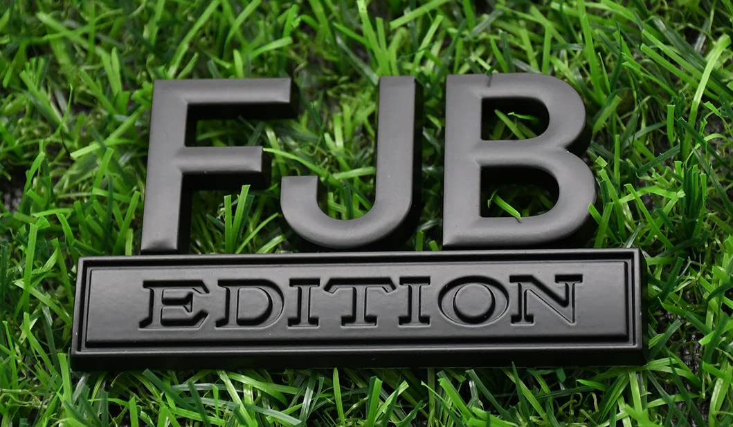 2pcs FJB Edition Emblem - Badgeslide The Original FJB Edition Emblem Fender Badge, Car Truck 3D Letter Emblem Badge Sticker Decal (Black)