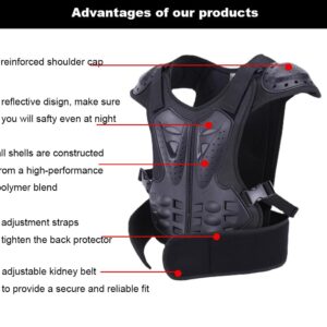 Kids Chest Armor Back Spine Chest Body Protector Motorcycle Motocross Protection Gear Guard Dirt Bike Riding Racing Vest for Child (M)