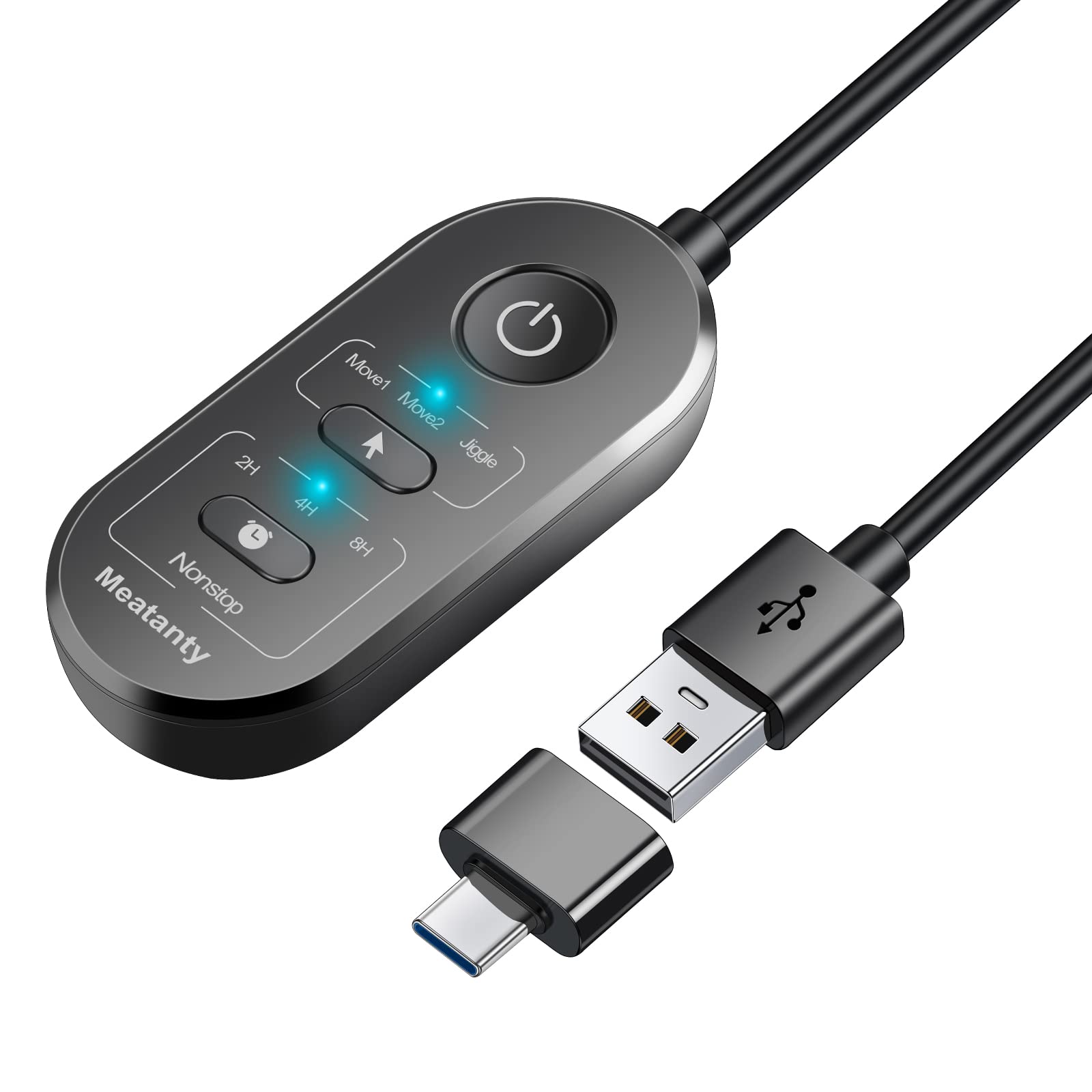 meatanty Undetectable USB Mouse Jiggler Mouse Mover with Separate Mode and ON/Off Buttons Supports Multi-Track,Driver-Free,Plug-and-Play Keeps PC/Laptop Awake