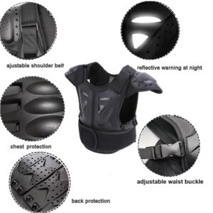 Kids Chest Armor Back Spine Chest Body Protector Motorcycle Motocross Protection Gear Guard Dirt Bike Riding Racing Vest for Child (M)