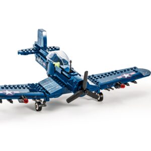 SEMKY Military Fighter Jet F4U WW2 Fighter Aircraft Jet Corsair Air Force Building Block Set (440 Pieces) -Building and Military Toys Gifts for Kid and Adult