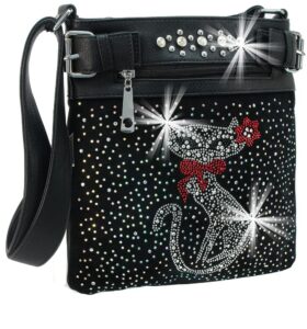 rhinestone bling crossbody messenger bag evening party purse multi desgin by handbag express for women (cat-0128)