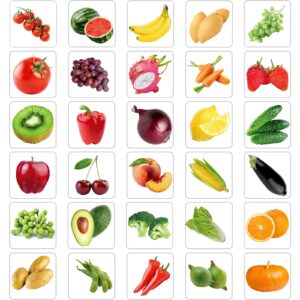 600 Pcs Fruits Vegetable Stickers for Kids Fruits Vegetable Photos Stickers Garden Stickers Realistic Food Fruit Stickers Teachers Student Stickers for Classroom Theme Party Favor (Fruits Vegetable)