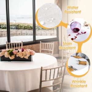 BRILLMAX 6 Pack White Round Tablecloths 90 Inch - Circle Bulk Linen Polyester Fabric Washable Table Clothes Cover for Wedding Reception Banquet Birthday Party Buffet Restaurant