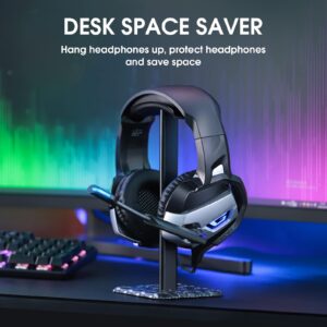 FEIYING Headphone Stand Headset Stand, Headphones Holder, Aluminum Support & Protective Headrest Gaming Headset Holder Hanger Hook Stands Accessories for Desk