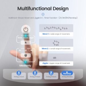 meatanty Undetectable USB Mouse Jiggler Mouse Mover with Separate Mode and ON/Off Buttons Supports Multi-Track,Driver-Free,Plug-and-Play Keeps PC/Laptop Awake