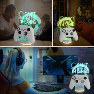 Headphone Controller Stand Light up, 16 Colors 3D LED Lights Headset Gamepad Holder, Game Controller Hanger for All Universal Gaming PC Accessories