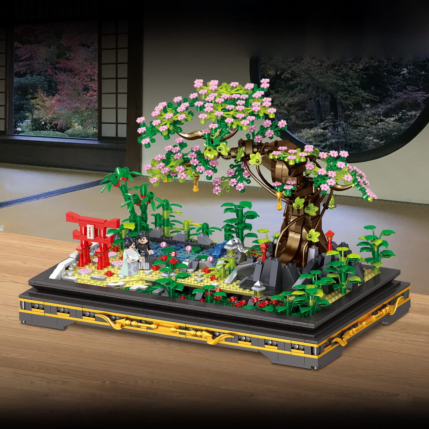 Cihely Bonsai Tree Building Blocks Kits 00902, Artificial Bonsai Building Project to Release Stress and Focus The Mind, for Birthday Christmas Gifts to Adults/Teens（Cherry Blossoms 1469PCS）