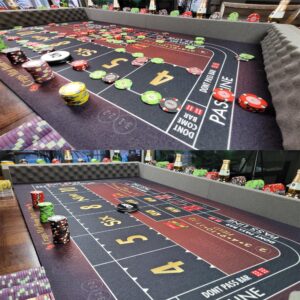 Casino Dealer Mats Premium Quality Craps Mat - New Black - Lightweight Portable - Fits on Most Dining Room Tables - The Ultimate Home Style Party Game, BLACK (NEW)