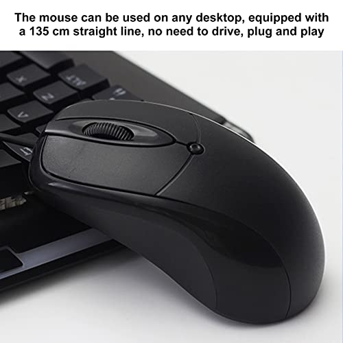 ASHATA USB Wired Mouse,Optical Computer Mouse with 1200 DPI,Ergonomic Game USB Computer Mice,USB Office Mice,Home Wired Mouse,for Desktop,Laptop,PC