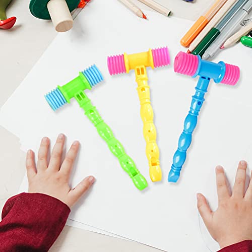 NUOBESTY 8pcs Hammer Pounding Toys, Plastic Squeaky Hammer Toy Musical Pounding Toy Beating Gavel Mallet Toys Educational Toys Random Color