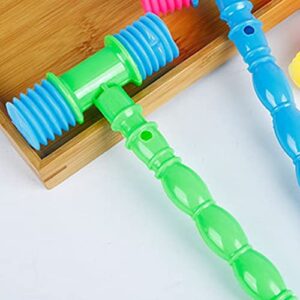 NUOBESTY 8pcs Hammer Pounding Toys, Plastic Squeaky Hammer Toy Musical Pounding Toy Beating Gavel Mallet Toys Educational Toys Random Color