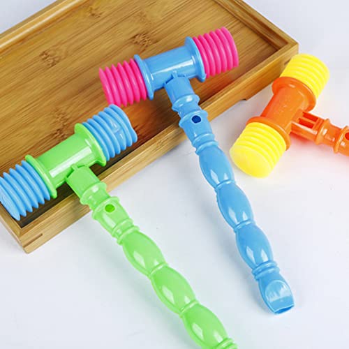 NUOBESTY 8pcs Hammer Pounding Toys, Plastic Squeaky Hammer Toy Musical Pounding Toy Beating Gavel Mallet Toys Educational Toys Random Color