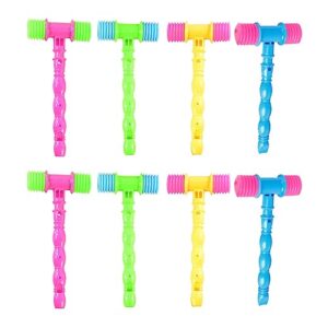 nuobesty 8pcs hammer pounding toys, plastic squeaky hammer toy musical pounding toy beating gavel mallet toys educational toys random color