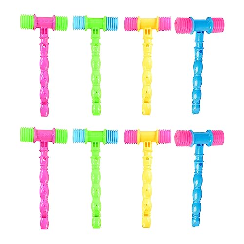 NUOBESTY 8pcs Hammer Pounding Toys, Plastic Squeaky Hammer Toy Musical Pounding Toy Beating Gavel Mallet Toys Educational Toys Random Color