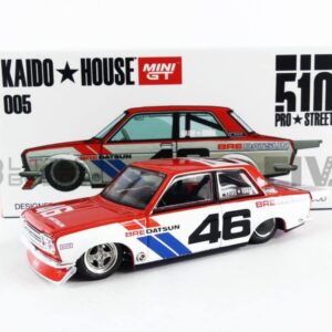 TSM Model Datsun 510 Pro Street Version 1 #46 BRE Red and White (Designed by Jun Imai) Kaido House 1/64 Diecast Model Car by True Scale Miniatures KHMG005