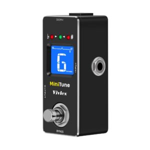 Vivlex Tuner Pedal Tuning Pedal High Precision Mini Pedal Tuner for Guitar Bass HD LCD Display with True Bypass (LT-901)