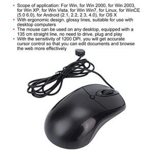 ASHATA USB Wired Mouse,Optical Computer Mouse with 1200 DPI,Ergonomic Game USB Computer Mice,USB Office Mice,Home Wired Mouse,for Desktop,Laptop,PC