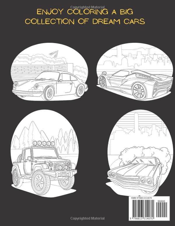 Dream Super Cars Coloring Book For Kids and Adults: Colouring book of sport and luxury cars for cars lovers