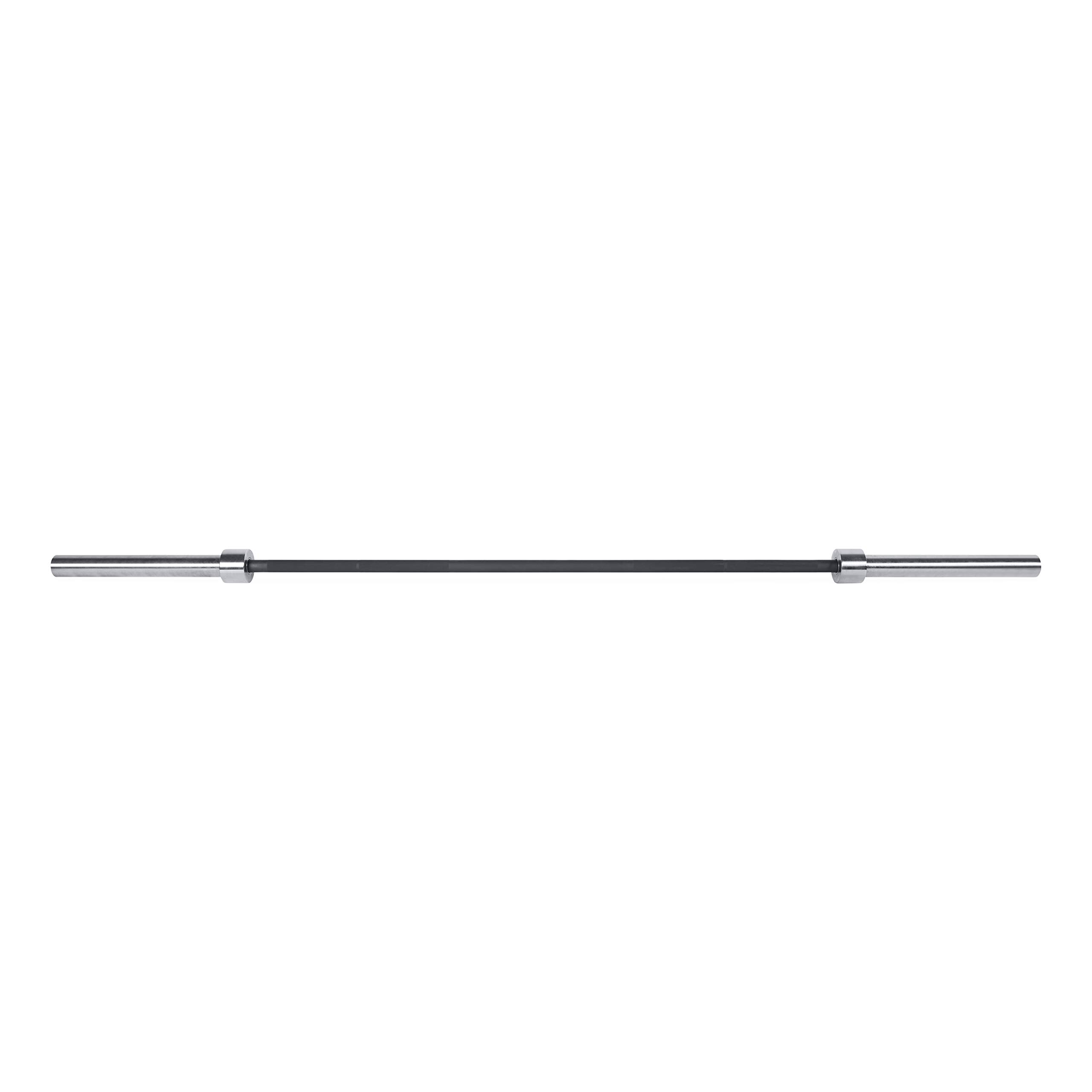 Cap Barbell THE BEAST Olympic Bar | For Weightlifting and Power Lifting, THE BEAST - Black/Chrome, No Center Knurl, 7' Olympic, (OBIS-86B) New Version