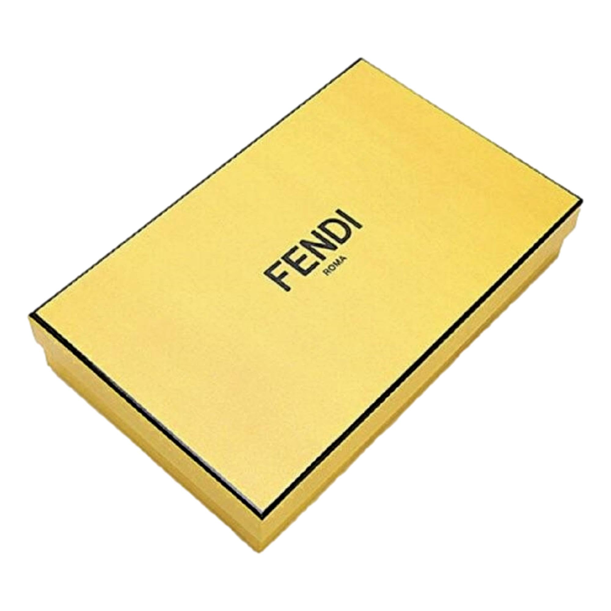 Fendi F is Fendi Yellow Leather Vertigo Print Long Wallet 8M0251