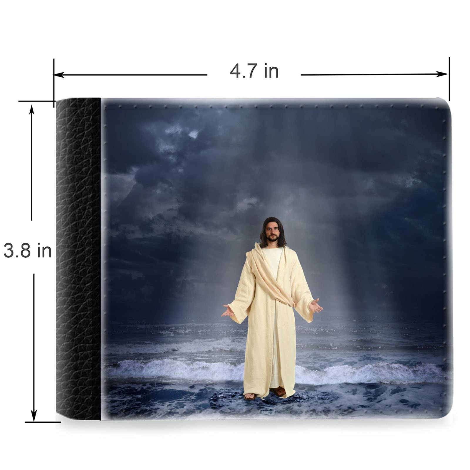 Unique Desige Pattern - Jesus Christ, Slim Front Pocket Wallet Billfold RFID Blocking