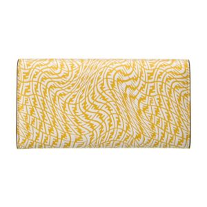 Fendi F is Fendi Yellow Leather Vertigo Print Long Wallet 8M0251