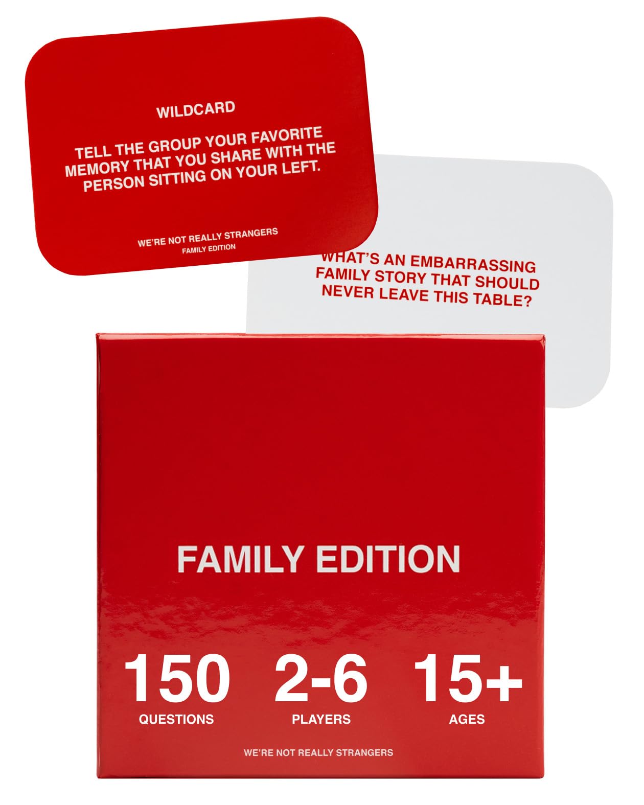 WE'RE NOT REALLY STRANGERS Family Edition Card Game - 150 Conversation Cards for Adults, Teens, Couples, & Strangers - Fun Family Party Card Game for Game Night or Date Night, Ages 15+, 2-6 Players