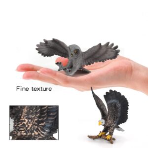 WONWONTOYS Forest Wildlife Bird Toy Set Eagle Owl Bald Eagle Table Decorations Christmas Scene Decoration Cake Decoration Children's Cognitive Toys for Boys Girls