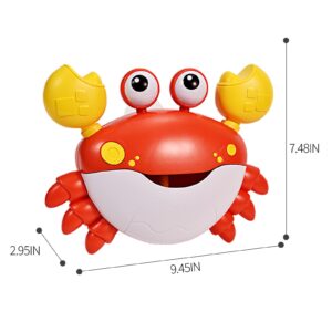 Deejoy Crab Bubble Bath Maker for The Bathtub,Blows Bubbles and Plays 12 Children’s Songs,Sing-Along Bath Bubble Machine Baby, Toddler Kids Toys Makes Great Gifts for 3 Years Girl Boy (Red)