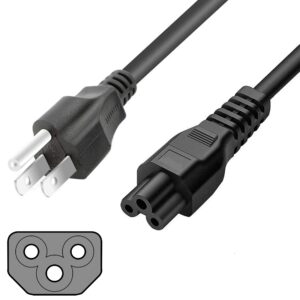 satellitesale universal heavy duty computer power cable male nema 5-15p to female iec c5 universal wire black pvc cord 15 feet