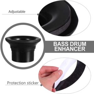 Perezy Drum Enhancer ABS Rubber Drum Kick Enhancer with Black Port Hole Protector,Mic Hole Drum,Black