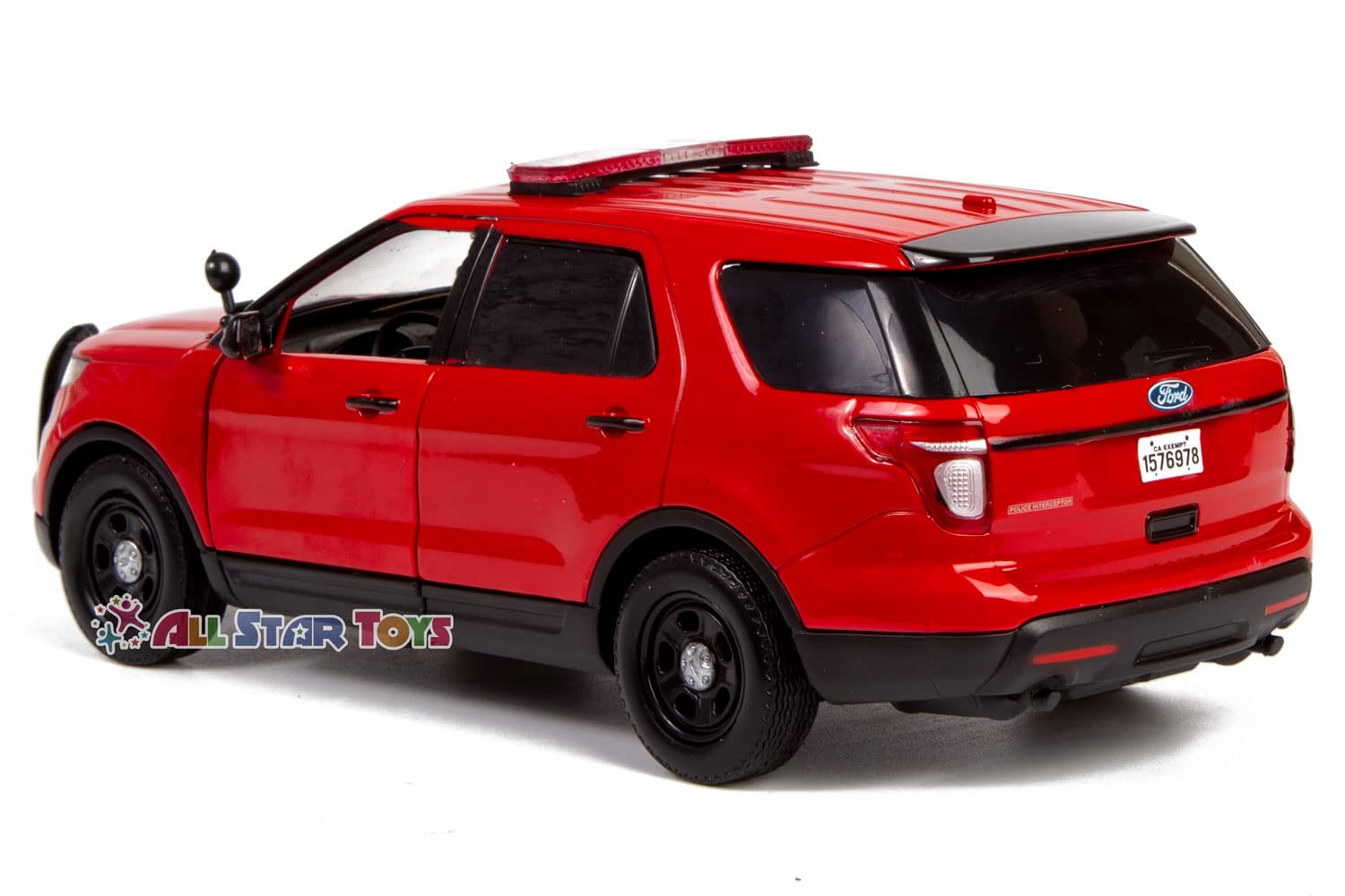 Motormax All Star Toys 1/24 Fire Department Diecast Model 2015 Ford Police Interceptor Utility Fire Marshal, Fire Chief Vehicle, Fire Truck Unmarked 76978 AST Exclusive