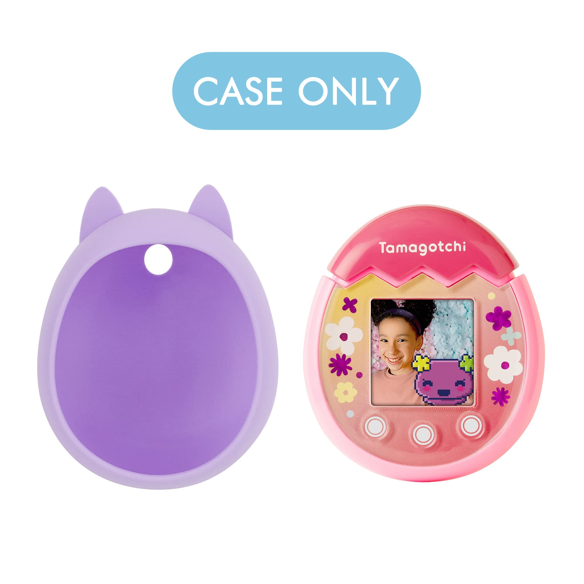 RHCOM Virtual Pet Game Machine Silicone Case Compatible with Tamagotchi Pix with Hand Strap. (Purple)