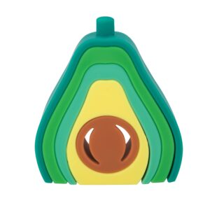 Nuby Soft Silicone Stackable Avocado Interactive Toy for Early Development, Creativity, 12+ Months