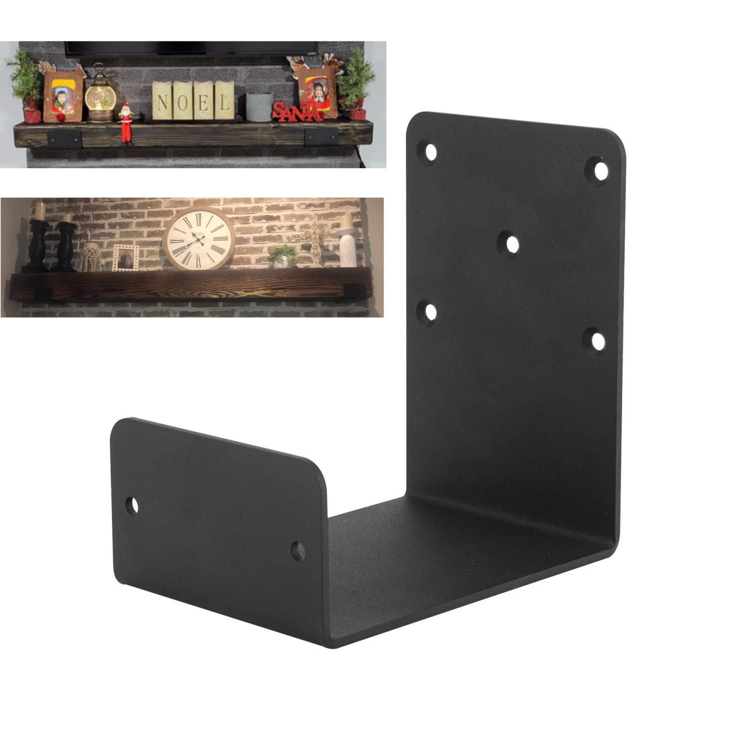 BGTLGIO Heavy Duty Mantel Brackets,Fireplace Shelf Brackets,U-Shaped Beam-Style Mantel Support(2 Packs).