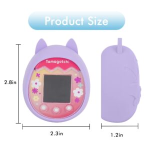 RHCOM Virtual Pet Game Machine Silicone Case Compatible with Tamagotchi Pix with Hand Strap. (Purple)