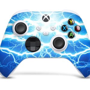 GNG Blue Electric Skins Compatible with Xbox Series X Console Decal Vinal Sticker + 2 Controller Set