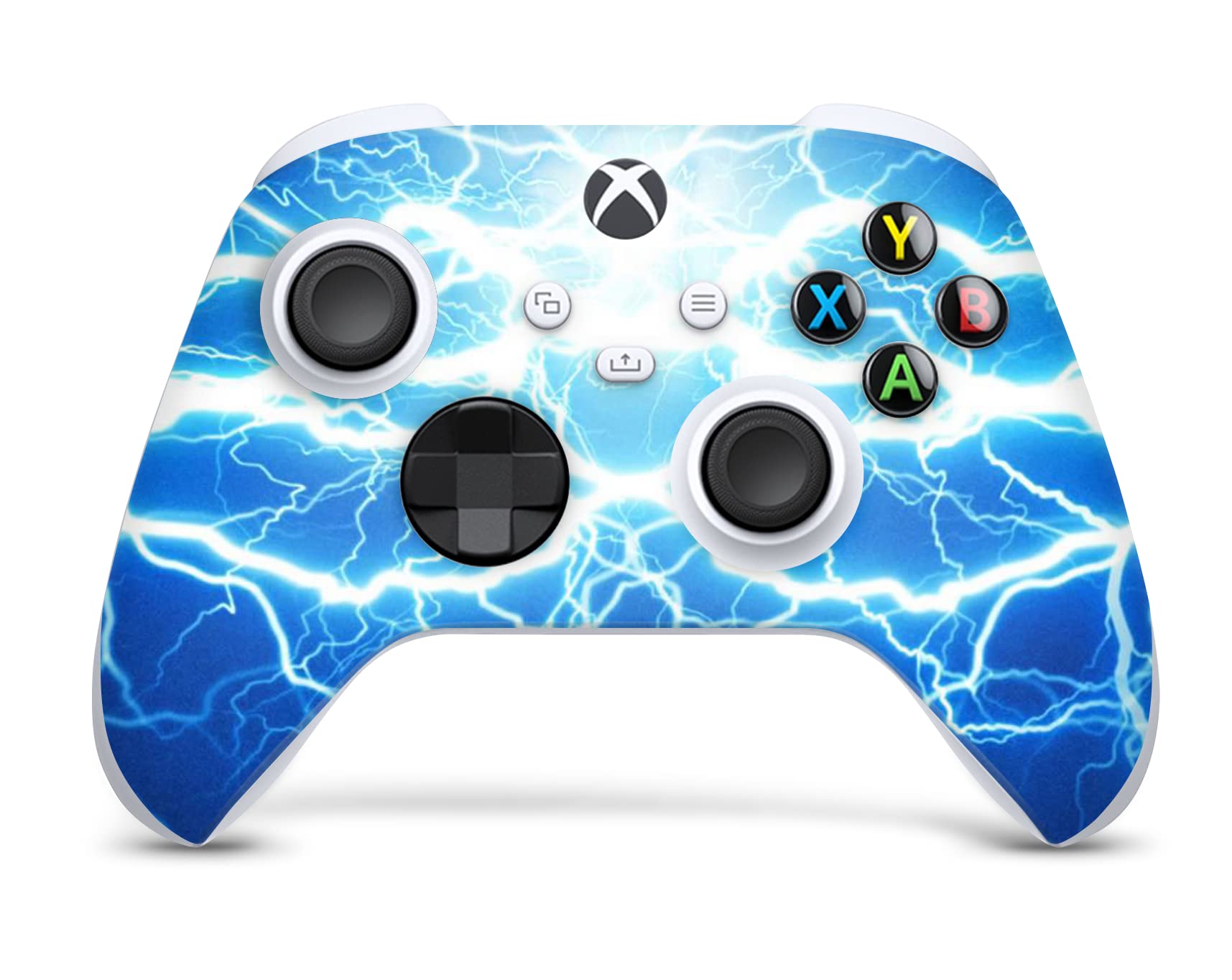 GNG Blue Electric Skins Compatible with Xbox Series X Console Decal Vinal Sticker + 2 Controller Set