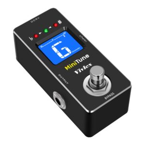 vivlex tuner pedal tuning pedal high precision mini pedal tuner for guitar bass hd lcd display with true bypass (lt-901)