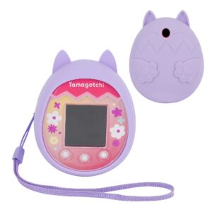 RHCOM Virtual Pet Game Machine Silicone Case Compatible with Tamagotchi Pix with Hand Strap. (Purple)