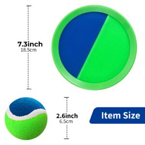 Bufeeaye Beach Toys - Toss and Catch Ball Set, Pool Games Pool Toys for Kids and Adults with 6 Paddles and 3 Balls Toys for 3 4 5 6 7 8 Year Old Boys Girls Birthday Easter Gift