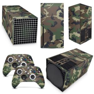 gng camouflage skins compatible with xbox series x console decal vinal sticker + 2 controller set