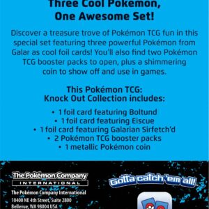 Pokémon TCG: Knockout Collection (Boltund, Eiscue & Galarian Sirfetch'd and 2 Booster Packs)