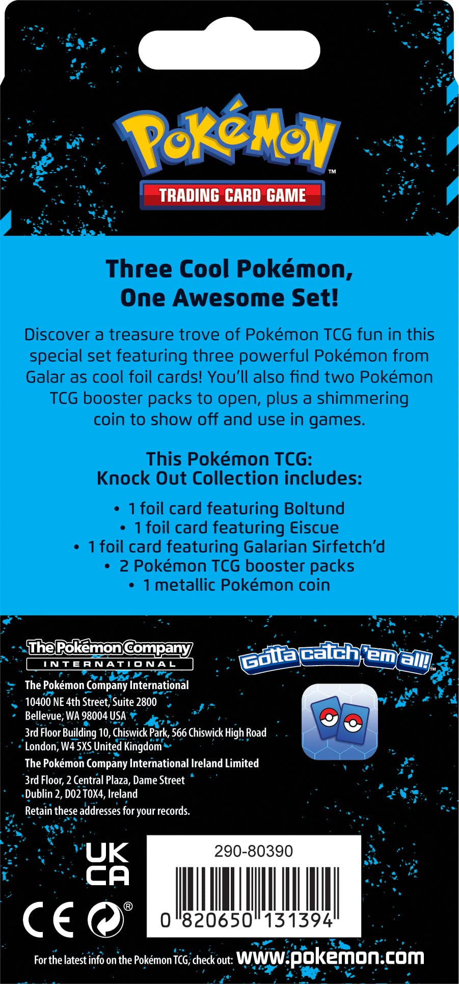 Pokémon TCG: Knockout Collection (Boltund, Eiscue & Galarian Sirfetch'd and 2 Booster Packs)