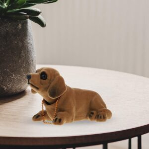 Nodding Heads Car Dog Shaking Head Dog Figurine Desktop Swing Dog Statue Bobbleheads Puppy Car Dashboard Dachshund for Home Office Car Decorations Bonsai Decor