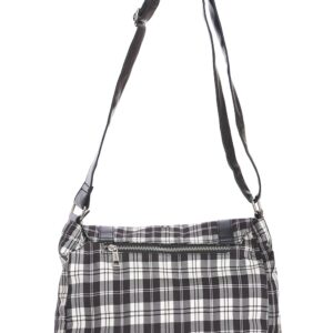 Punk Plaid Print Tartan Messenger Shoulder Bag Crossbody Handbag Women's Purse (Black/White)