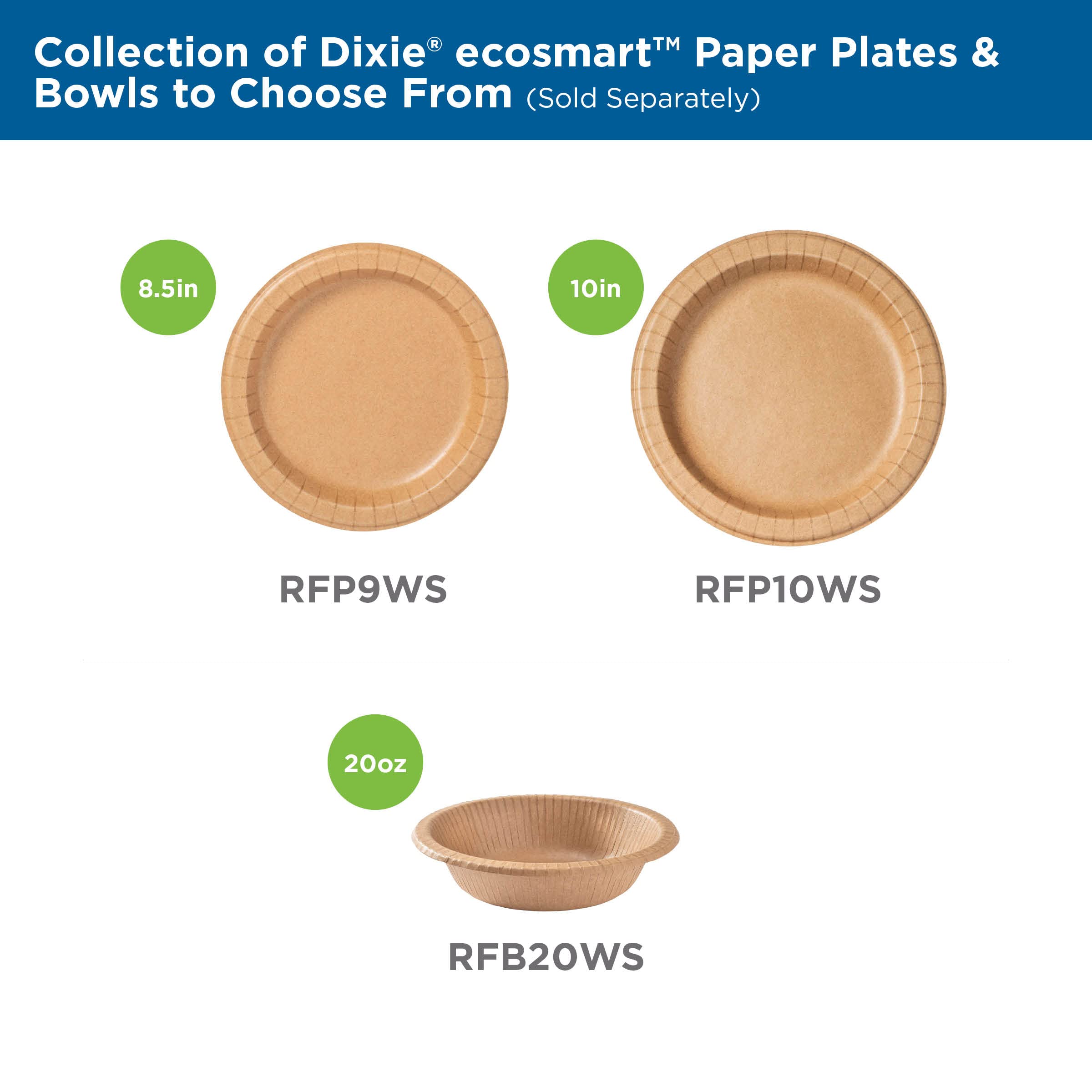 Dixie ecosmart‚ 20oz 100% Recycled Fiber Paper Bowls by GP PRO (Georgia-Pacific), RFB20WS, 500 Count (125 Bowls Per Pack, 4 packs Per Case)