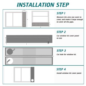 Daisypower Portable Air Conditioner Window Vent kit Suround Insulation Panel,Portable AC Window Seal Plate Insulated Foam Panel for 5.9& 5 Inch Exhaust Hose,Drafts Stop,up to 60 inch